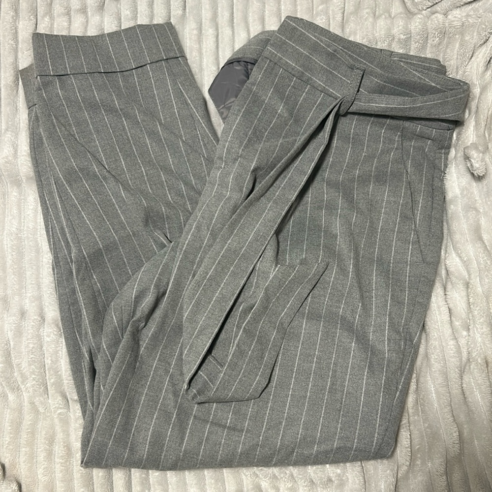 Banana republic pinstripe waist tie pants